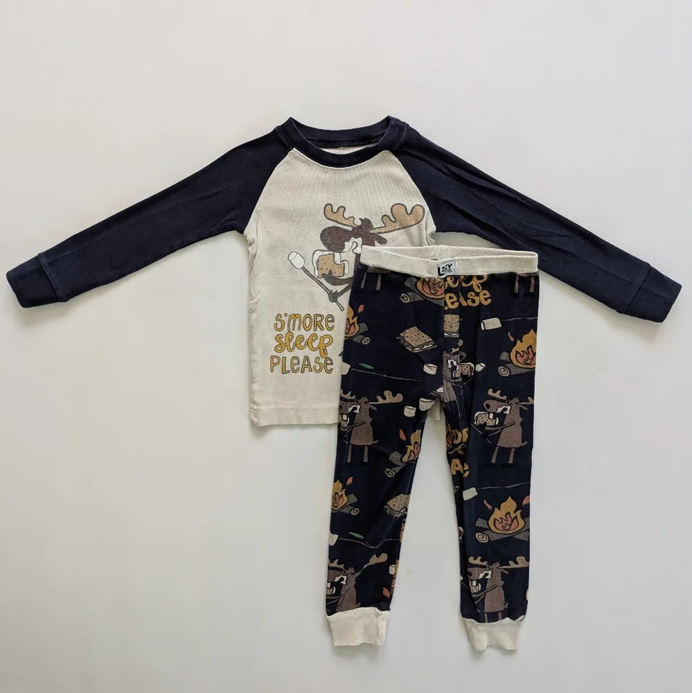 Lazy One Toddler S'more Sleep Please Pajama Set, 2-Piece